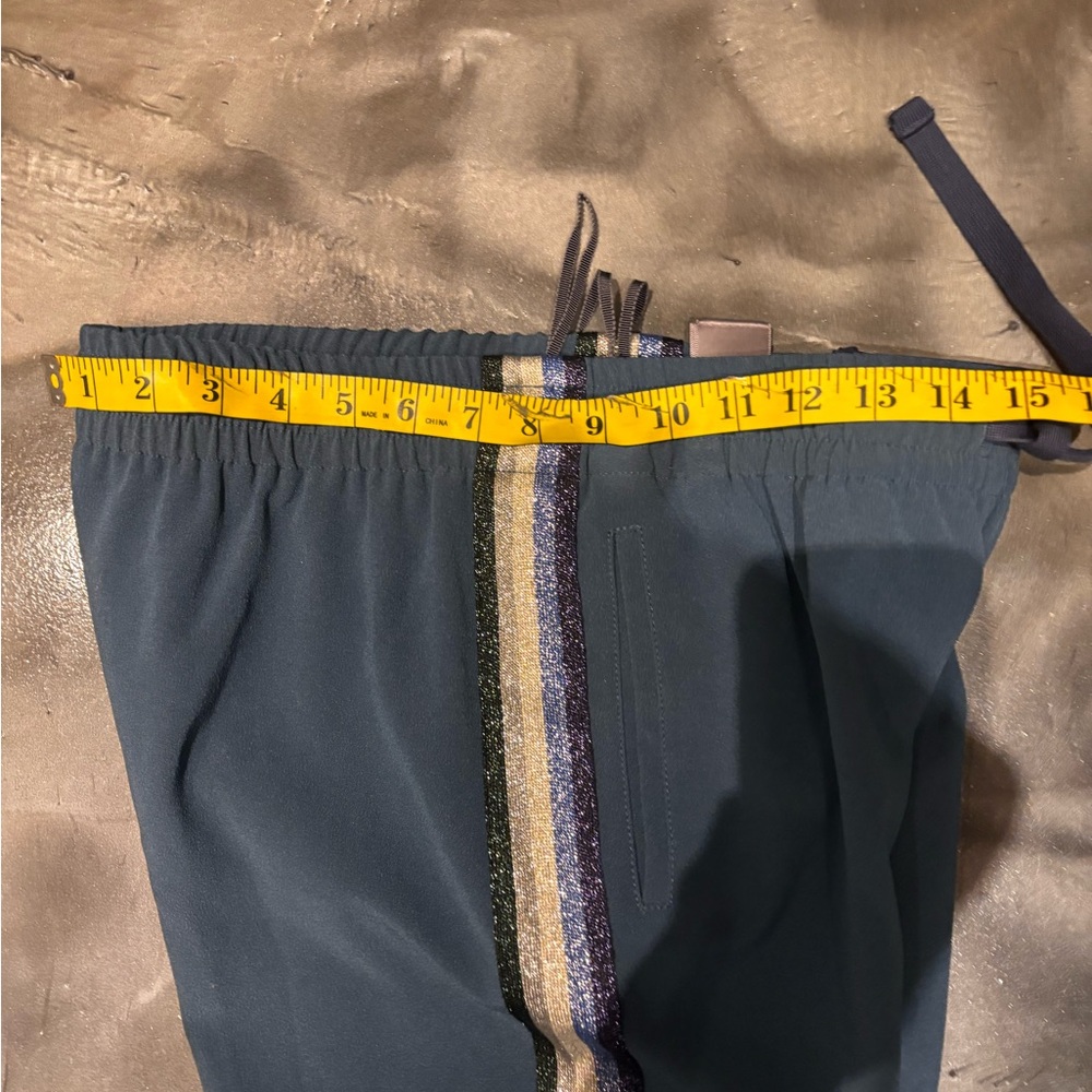 Zadig & Voltaire Pomy pants with shimmer stripe blue sz 36 track pant - sz 6 - Picture 6 of 9